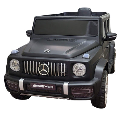 12V Luxury Matte Black Edition Mercedes Benz AMG G63 Ride-On SUV W/ Rubber Wheels, Leather Seat, Bluetooth & RC.