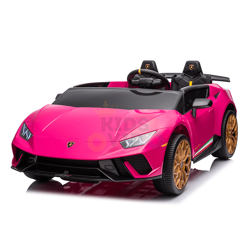 Pink 24V Lamborghini Huracan 4x4/AWD 2-Seater Licensed Ride-On Car W/ EVA Rubber Wheels, Music, RC.