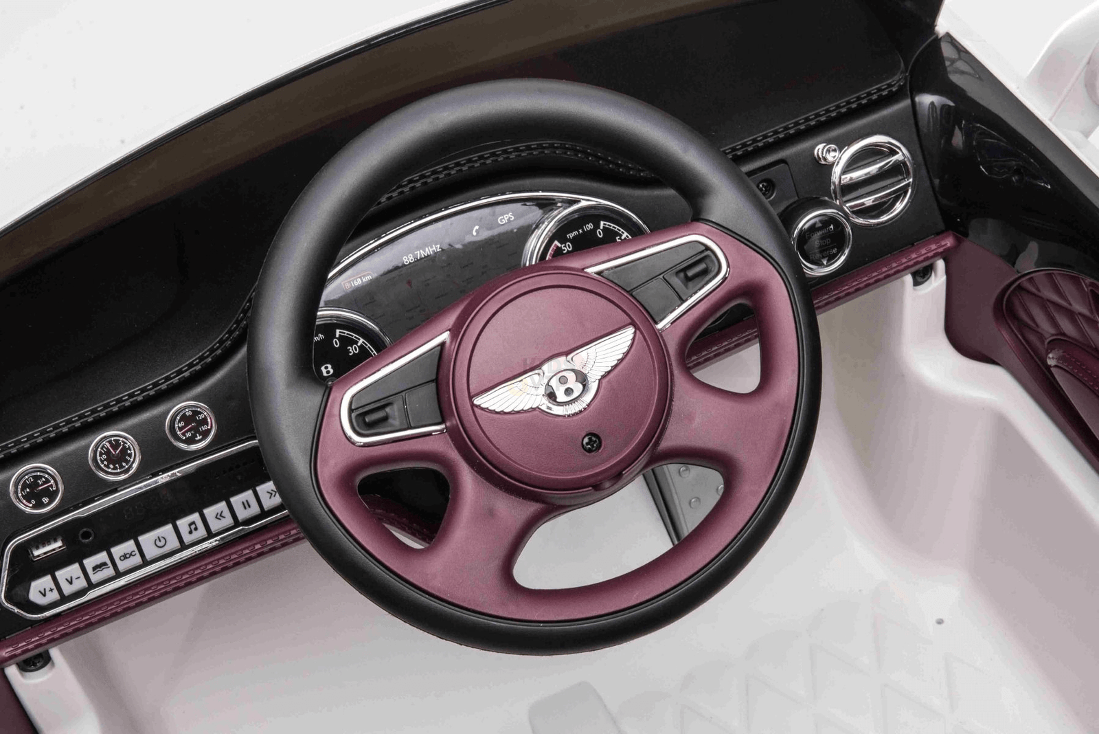 12V White Luxury Bentley Mulsanne Kids' Ride-on Car W/ EVA Rubber Wheels, Music & RC.