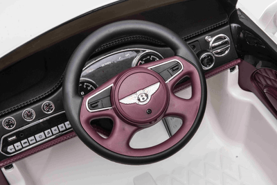 12V White Luxury Bentley Mulsanne Kids' Ride-on Car W/ EVA Rubber Wheels, Music & RC.