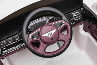 12V White Luxury Bentley Mulsanne Kids' Ride-on Car W/ EVA Rubber Wheels, Music & RC.