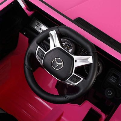 12V Pink Luxury Mercedes Maybach G650s Kids' 4x4 Ride-on SUV W/ Rubber Wheels, Music & RC.