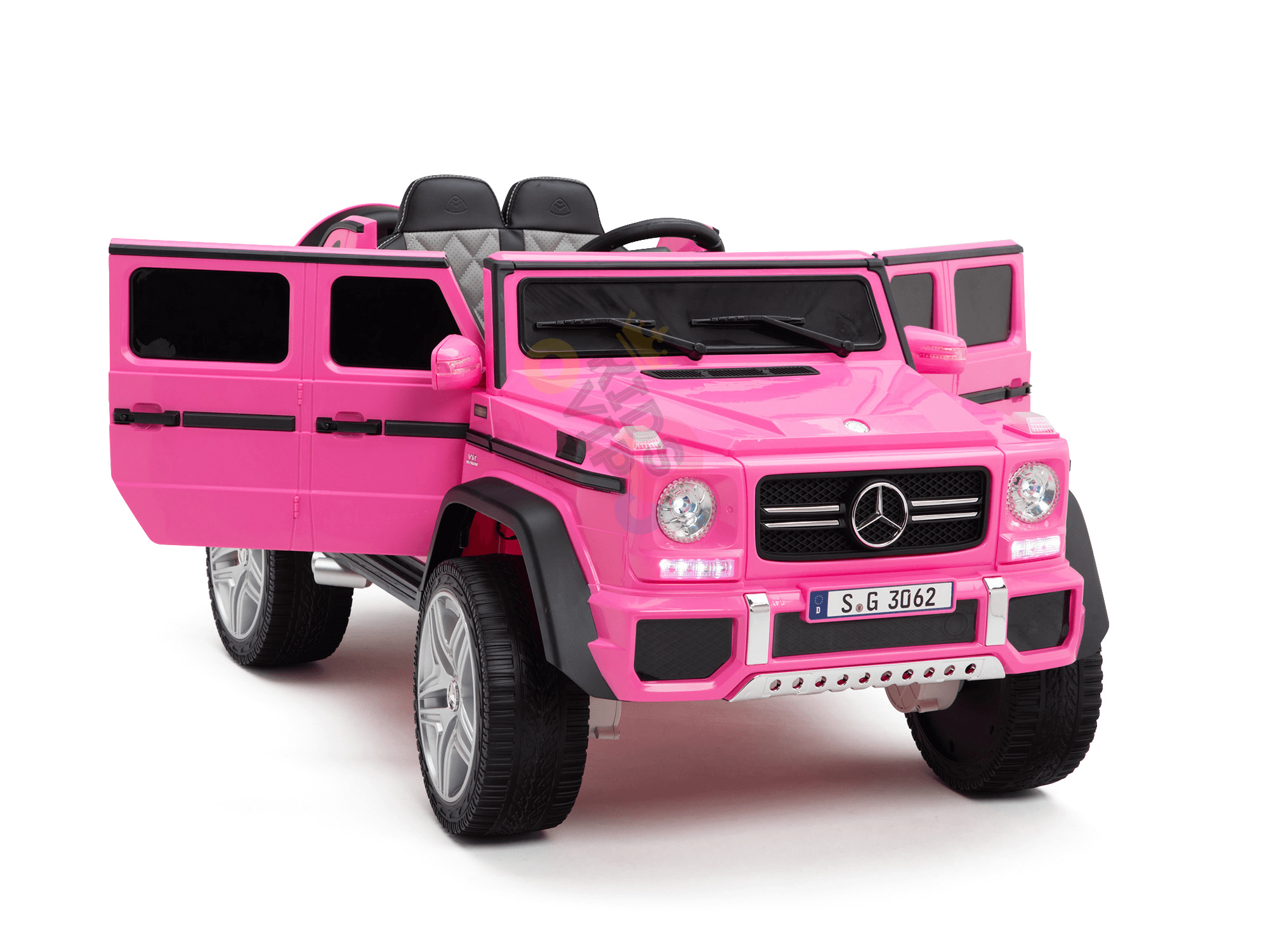 12V Pink Luxury Mercedes Maybach G650s Kids' 4x4 Ride-on SUV W/ Rubber Wheels, Music & RC.