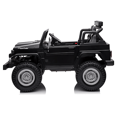 24V Black 2-Seater Premium Edition Toyota 4x4 Truck for Kids W/ EVA Rubber Wheels, Music & RC.