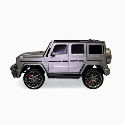 24V Exclusive Matte Grey Mercedes Benz G63 2-Seater 4x4 Kids' Ride-on SUV W/ EVA Wheels, Leather Seats, Light-up Logo, BT & RC.