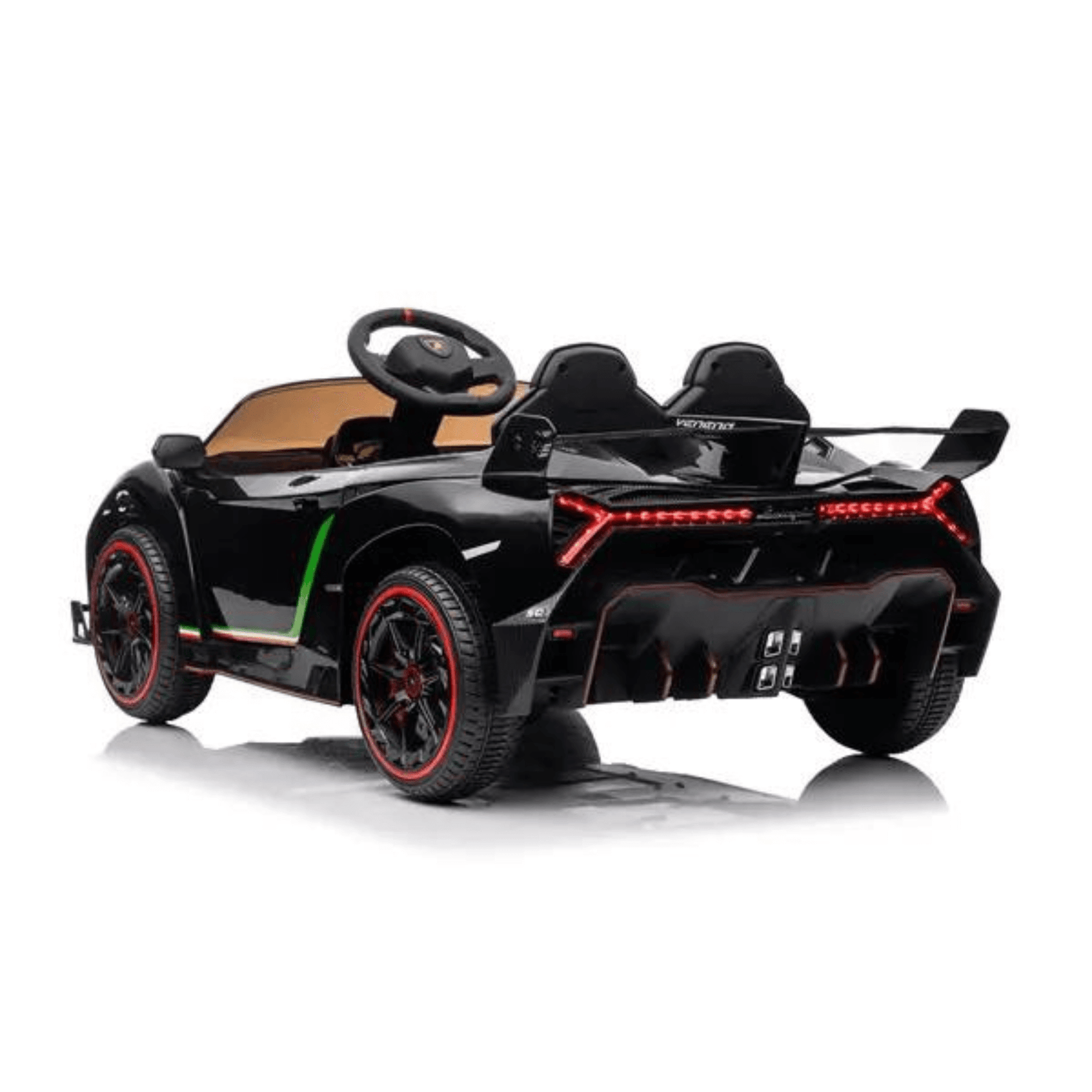 12V Black Lamborghini Veneno 4X4 Limited Edition Ride-on Car W/ EVA Rubber Wheels, Bluetooth & RC.