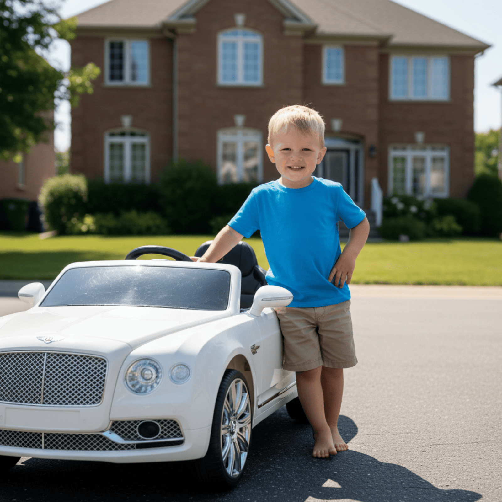 12V White Luxury Bentley Mulsanne Kids' Ride-on Car W/ EVA Rubber Wheels, Music & RC.