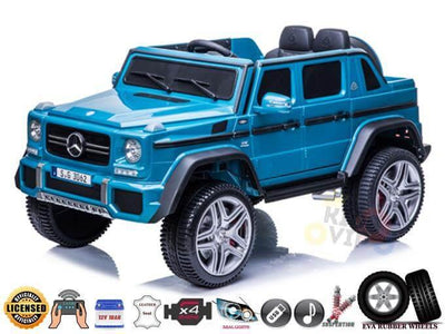 12V Blue Luxury Mercedes Maybach G650s Kids' 4x4 Ride-on SUV W/ Rubber Wheels, Music & RC.