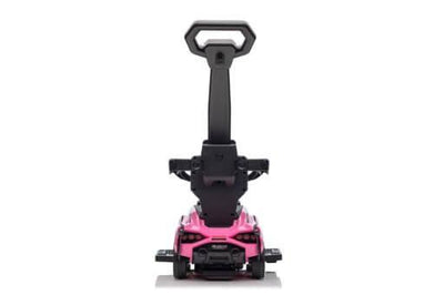 Pink Complete Edition Lamborghini Sian 3-in-1 Push Car / Stroller W/ Detachable Handle, Safety Guards, Lights & Music.