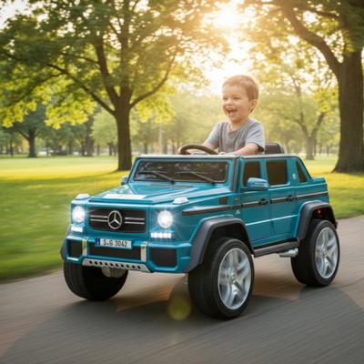 12V Blue Luxury Mercedes Maybach G650s Kids' 4x4 Ride-on SUV W/ Rubber Wheels, Music & RC.