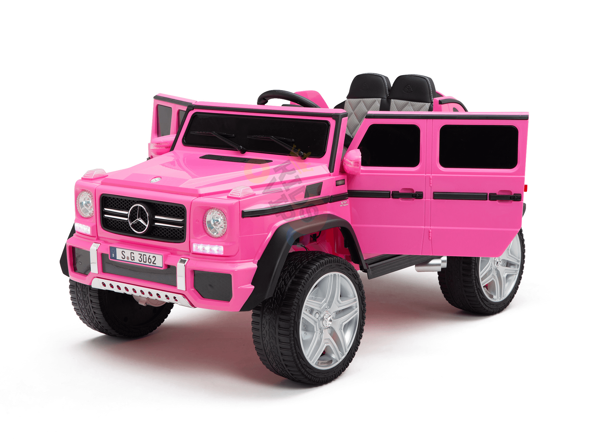 12V Pink Luxury Mercedes Maybach G650s Kids' 4x4 Ride-on SUV W/ Rubber Wheels, Music & RC.
