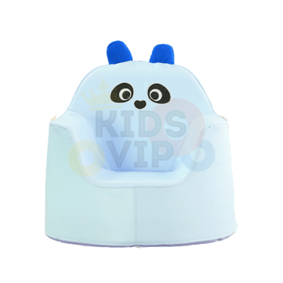 Kids' and Toddlers' Single Seat Cozy Panda Edition Play Sofa Chair - Blue.