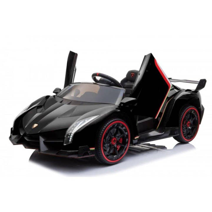 12V Black Lamborghini Veneno 4X4 Limited Edition Ride-on Car W/ EVA Rubber Wheels, Bluetooth & RC.