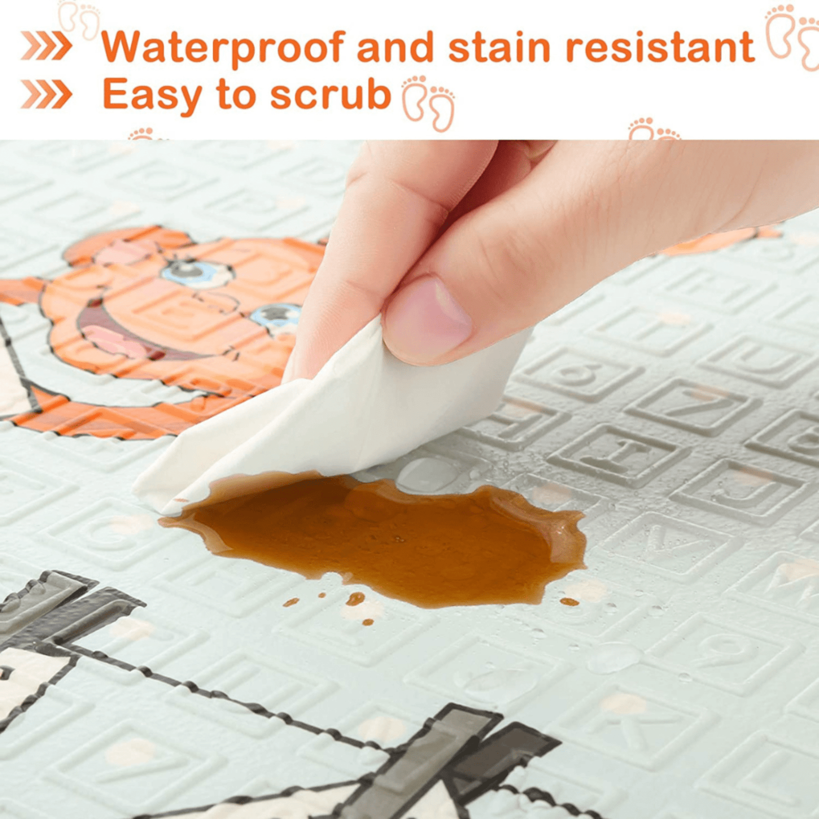 Luxury Indoor/ Outdoor Double Sided Foldable Waterproof Foam Play Mat -  Puzzles Edition - 200x180x1cm.
