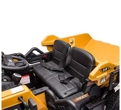 12V Kids' Ride-On Construction Dump Truck W/ Rubber Wheels, Automatic Dump Bed, Music & RC.