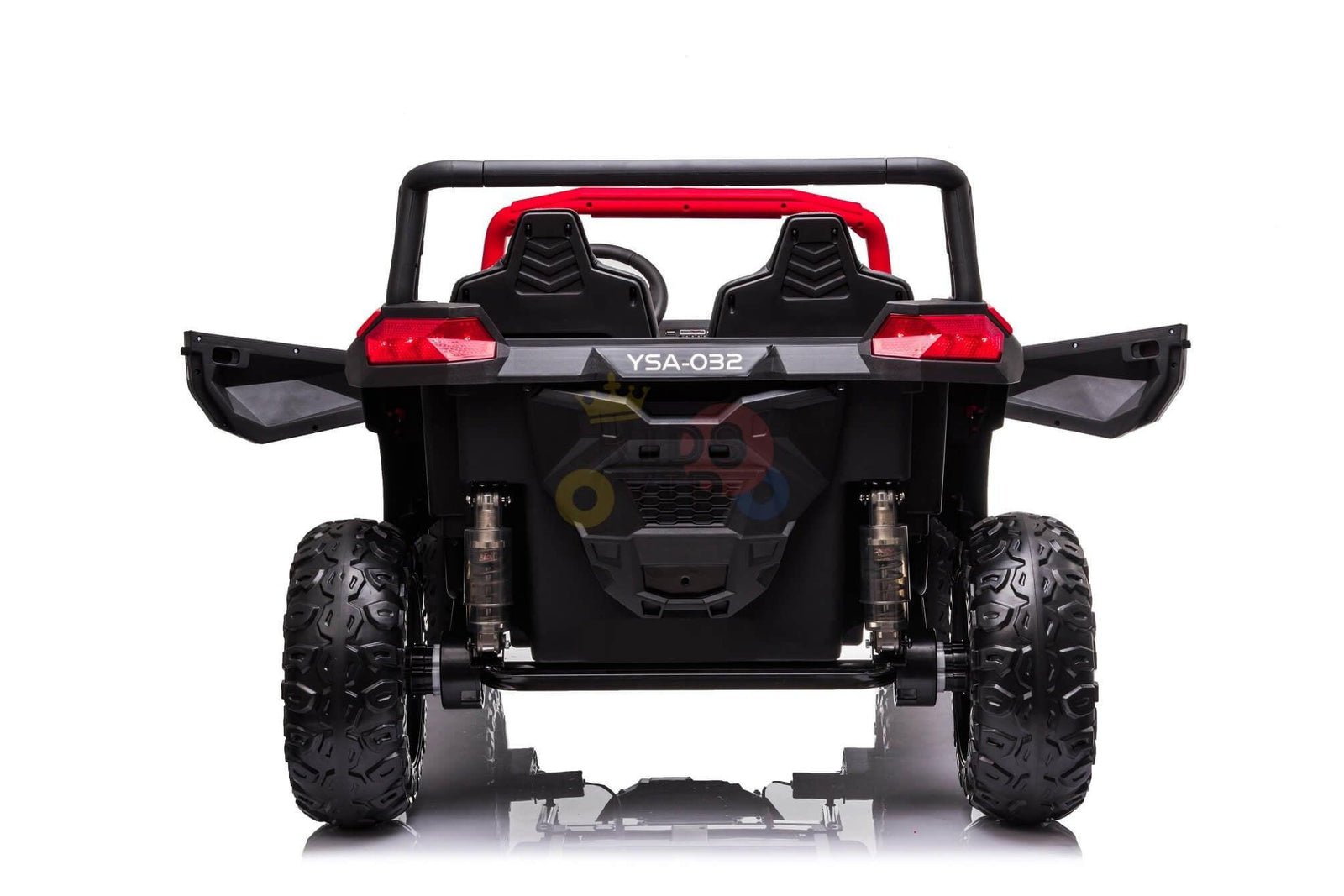 Red 2-Seater XXL Edition Blade BT 24V/4WD Kids' Exclusive Buggy/UTV With Rubber Wheels, Leather Seats, Music & RC.