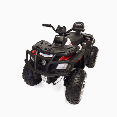 24V White Upgraded Titan Edition 4x4 Ride-On Quad ATV W/ EVA Rubber Wheels, Bluetooth Music & Lights.