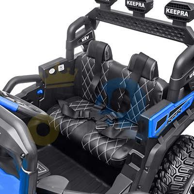 12V Blue Junior Sport Utility Kids’ 4x4 Ride-On UTV Buggy W/ Rubber Wheels, Music & RC.