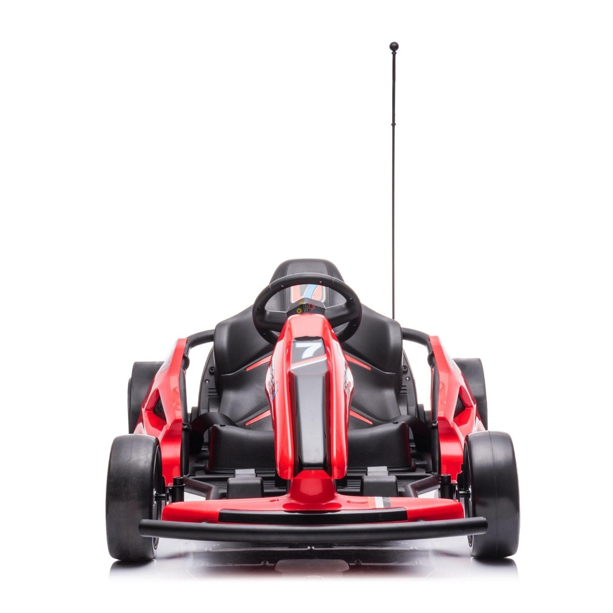Red 24V Furious Edition Big Kids Upgraded Drifting Go Kart W/ Music Amplifier, Lights.