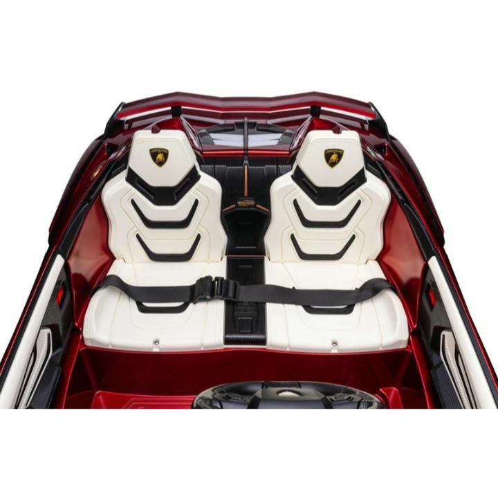 24V Luxurious Rosso Leto Lamborghini Sian 2-Seater 4x4 Ride-On Car W/ EVA Rubber Wheels, BT & RC.