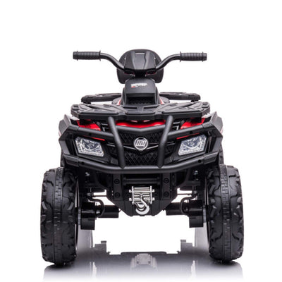 24V Red Upgraded Titan Edition 4x4 Ride-On Quad ATV W/ EVA Rubber Wheels, Bluetooth Music & Lights.