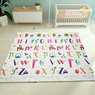 Luxury Indoor/ Outdoor Double Sided Foldable Waterproof Foam Play Mat - ABC Edition - 200x180x1cm.