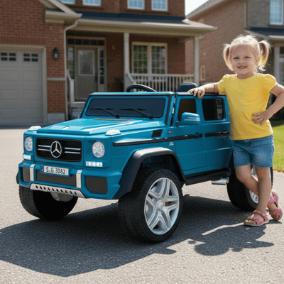 12V Blue Luxury Mercedes Maybach G650s Kids' 4x4 Ride-on SUV W/ Rubber Wheels, Music & RC.