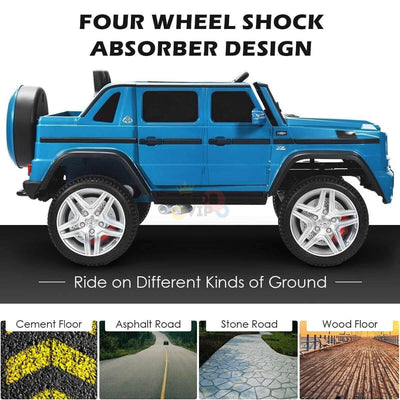 12V Blue Luxury Mercedes Maybach G650s Kids' 4x4 Ride-on SUV W/ Rubber Wheels, Music & RC.