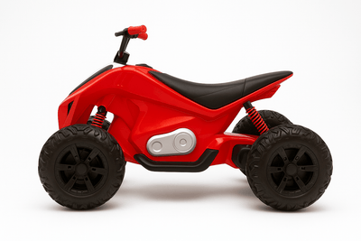 Red Sport Utility Edition 24V Ride-on Quad For Kids With Rubber Wheels, Leather Seat & Music.