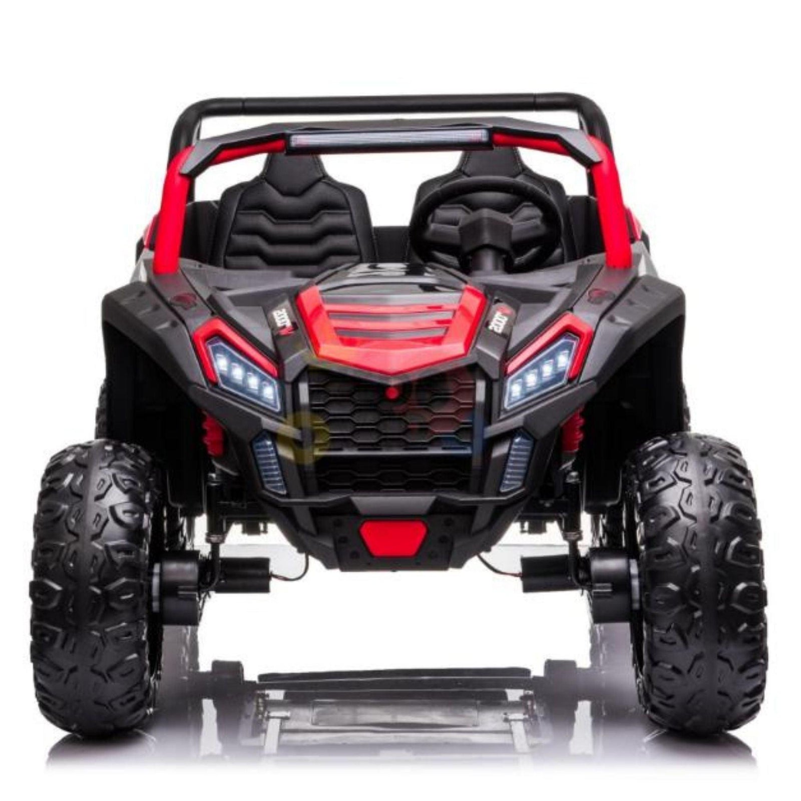 Red 2-Seater XXL Edition Blade BT 24V/4WD Kids' Exclusive Buggy/UTV With Rubber Wheels, Leather Seats, Music & RC