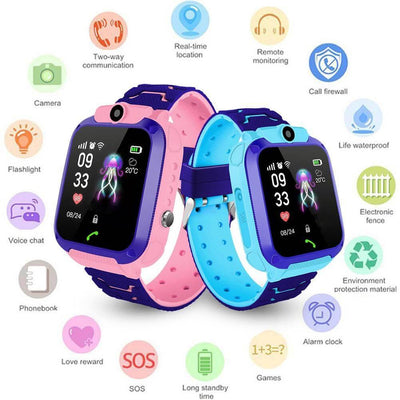 Add-On : Kids Smartwatch Set-Tracker w/GPS, Pedometer, SOS Alarm, Games, Camera, Voice Calling, Safe Zone.
