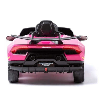 12V Pink Lamborghini Huracan Licensed Sport Edition 4X4 Ride-On Car W/ Rubber Wheels, Bluetooth & RC.