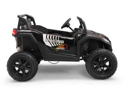 Black Heavy Duty 24V 14Ah Blade XR Edition XXL 2-Seater Ride-On Buggy W/ 180W Brushless Motor, Inflatable Tires & BT (No RC).