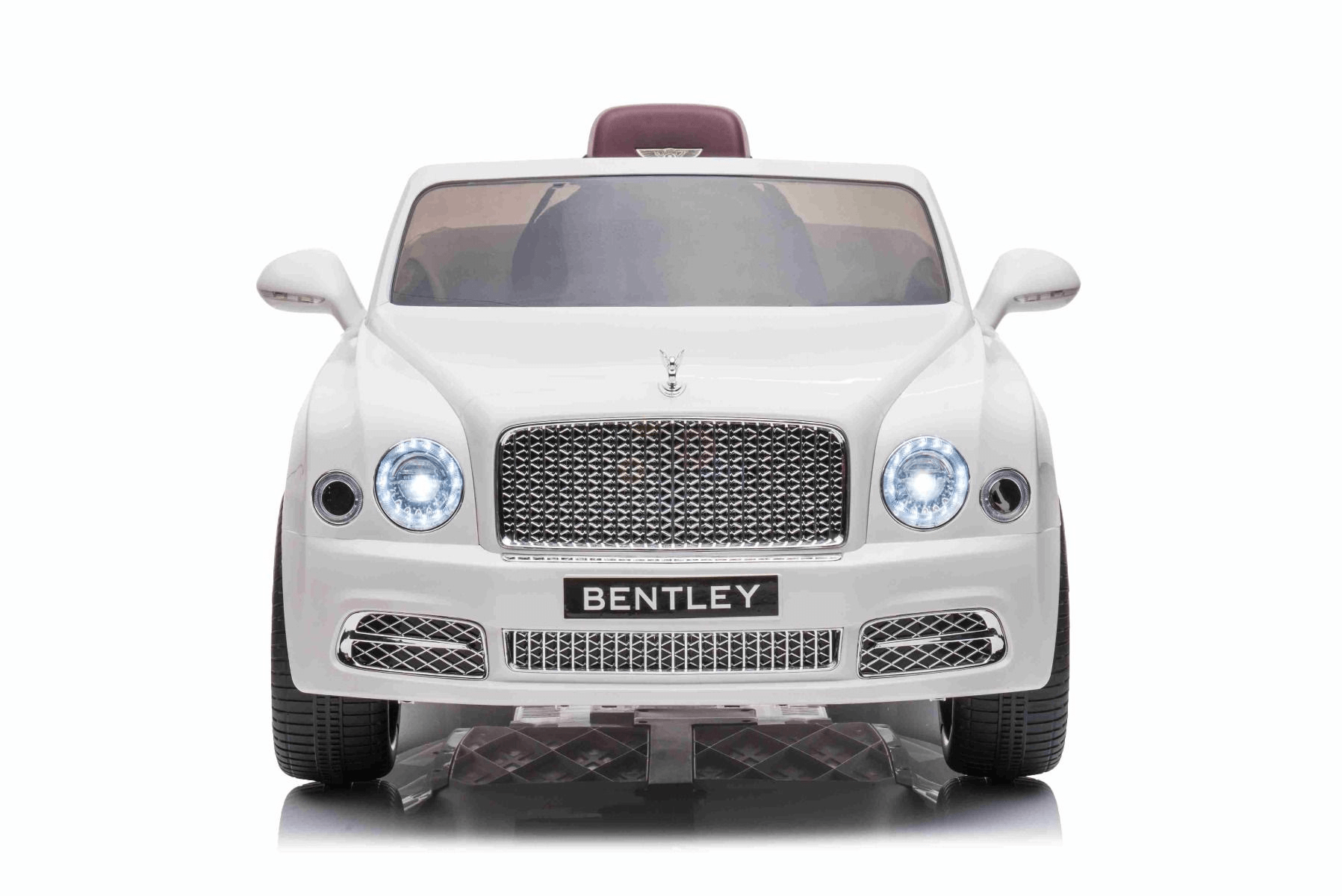 12V White Luxury Bentley Mulsanne Kids' Ride-on Car W/ EVA Rubber Wheels, Music & RC.