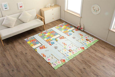 Luxury Indoor/ Outdoor Double Sided Foldable Waterproof Foam Play Mat -  Puzzles Edition - 200x180x1cm.