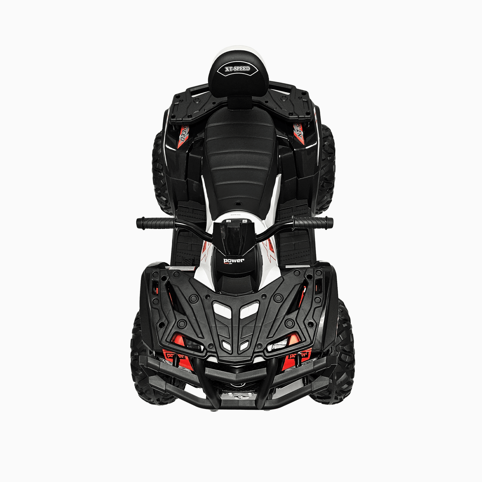 24V White Upgraded Titan Edition 4x4 Ride-On Quad ATV W/ EVA Rubber Wheels, Bluetooth Music & Lights.