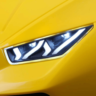 12V Yellow Lamborghini Huracan Licensed Sport Edition 4X4 Ride-On Car W/ Rubber Wheels, Bluetooth & RC.