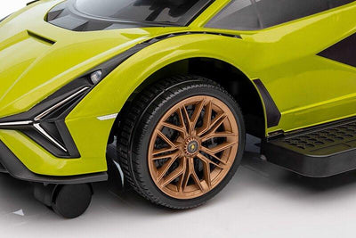Green Complete Edition Lamborghini Sian 3-in-1 Push Car / Stroller W/ Detachable Handle, Safety Guards, Lights & Music.