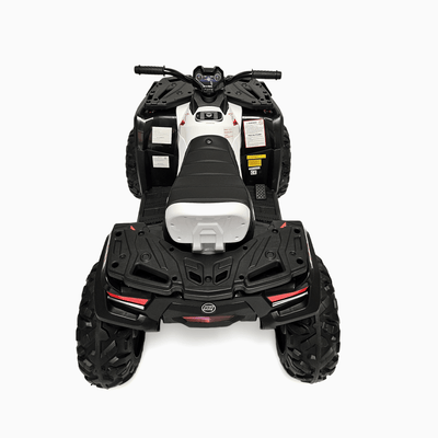 24V White Upgraded Titan Edition 4x4 Ride-On Quad ATV W/ EVA Rubber Wheels, Bluetooth Music & Lights.