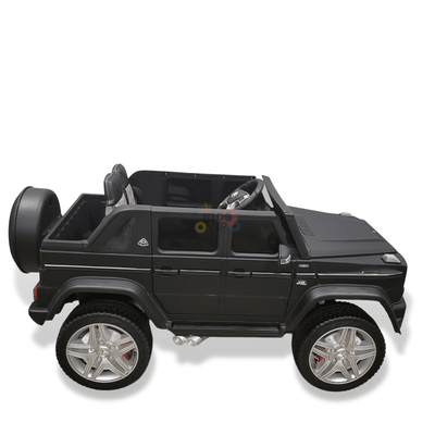 12V Matte Black Luxury Mercedes Maybach G650s Kids' 4x4 Ride-on SUV W/ Rubber Wheels, Music & RC.