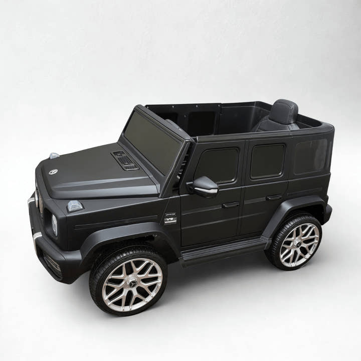 12V Luxury Matte Black Edition Mercedes Benz AMG G63 Ride-On SUV W/ Rubber Wheels, Leather Seat, Bluetooth & RC.