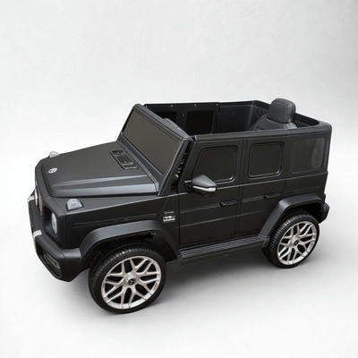 12V Luxury Matte Black Edition Mercedes Benz AMG G63 Ride-On SUV W/ Rubber Wheels, Leather Seat, Bluetooth & RC.