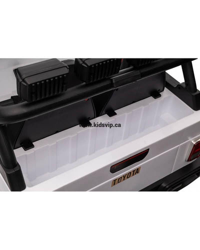 24V White 2-Seater Premium Edition Toyota 4x4 Truck for Kids W/ EVA Rubber Wheels, Music & RC.