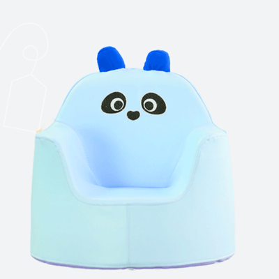 Kids' and Toddlers' Single Seat Cozy Panda Edition Play Sofa Chair - Blue.