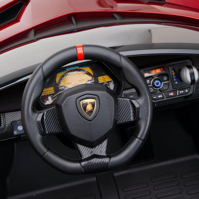 12V Red Lamborghini Veneno 4X4 Limited Edition Ride-on Car W/ EVA Rubber Wheels, Bluetooth & RC.