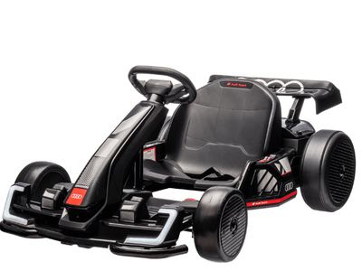 24V Black Newest Upgraded Audi Drifting Go Kart W/ 180° Drift, Bluetooth Music & Lights.