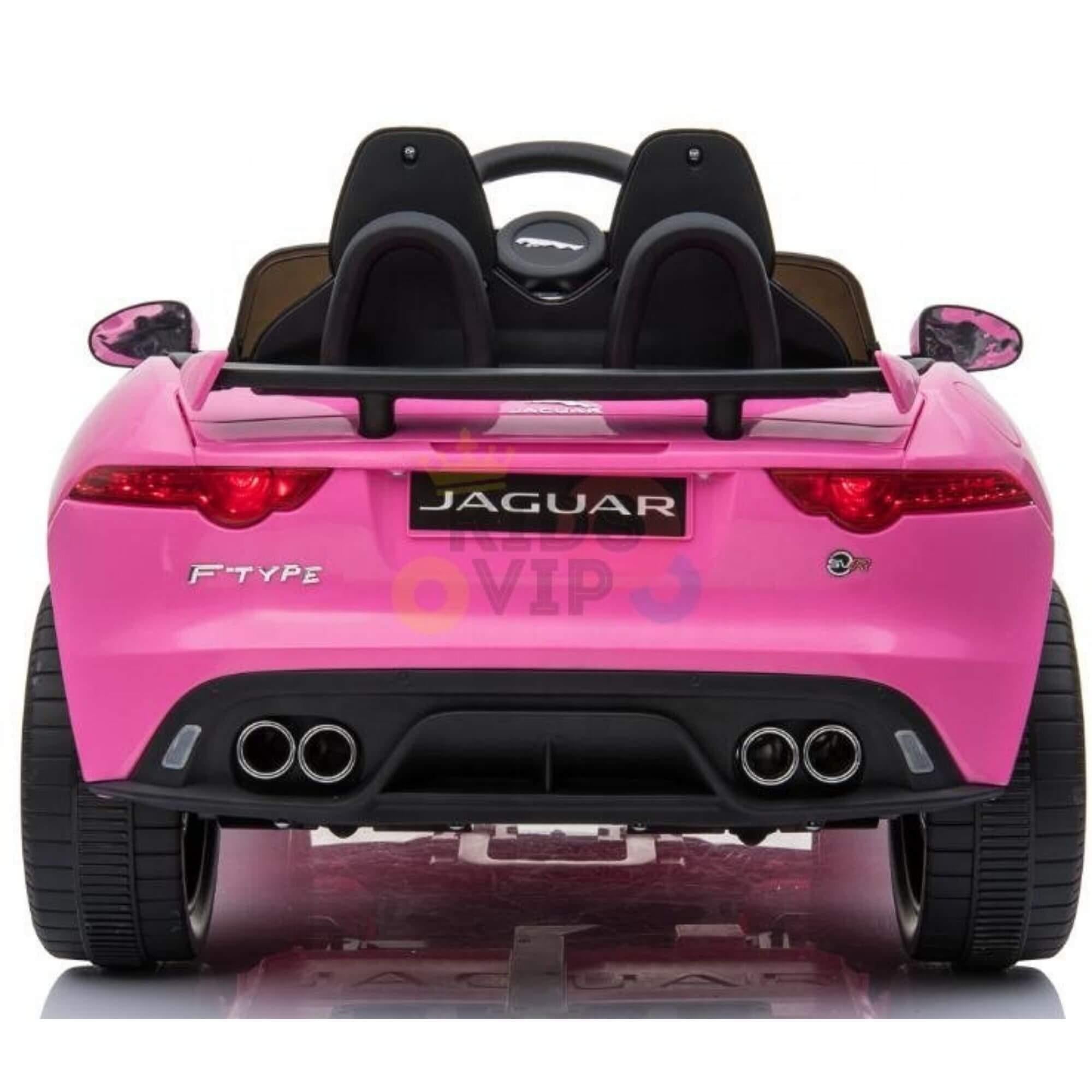 12V Pink Jaguar F Type Kids' Licensed Ride-On Car W/ Rubber Wheels, Bluetooth & RC.