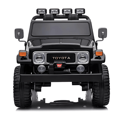 24V Black 2-Seater Premium Edition Toyota 4x4 Truck for Kids W/ EVA Rubber Wheels, Music & RC.