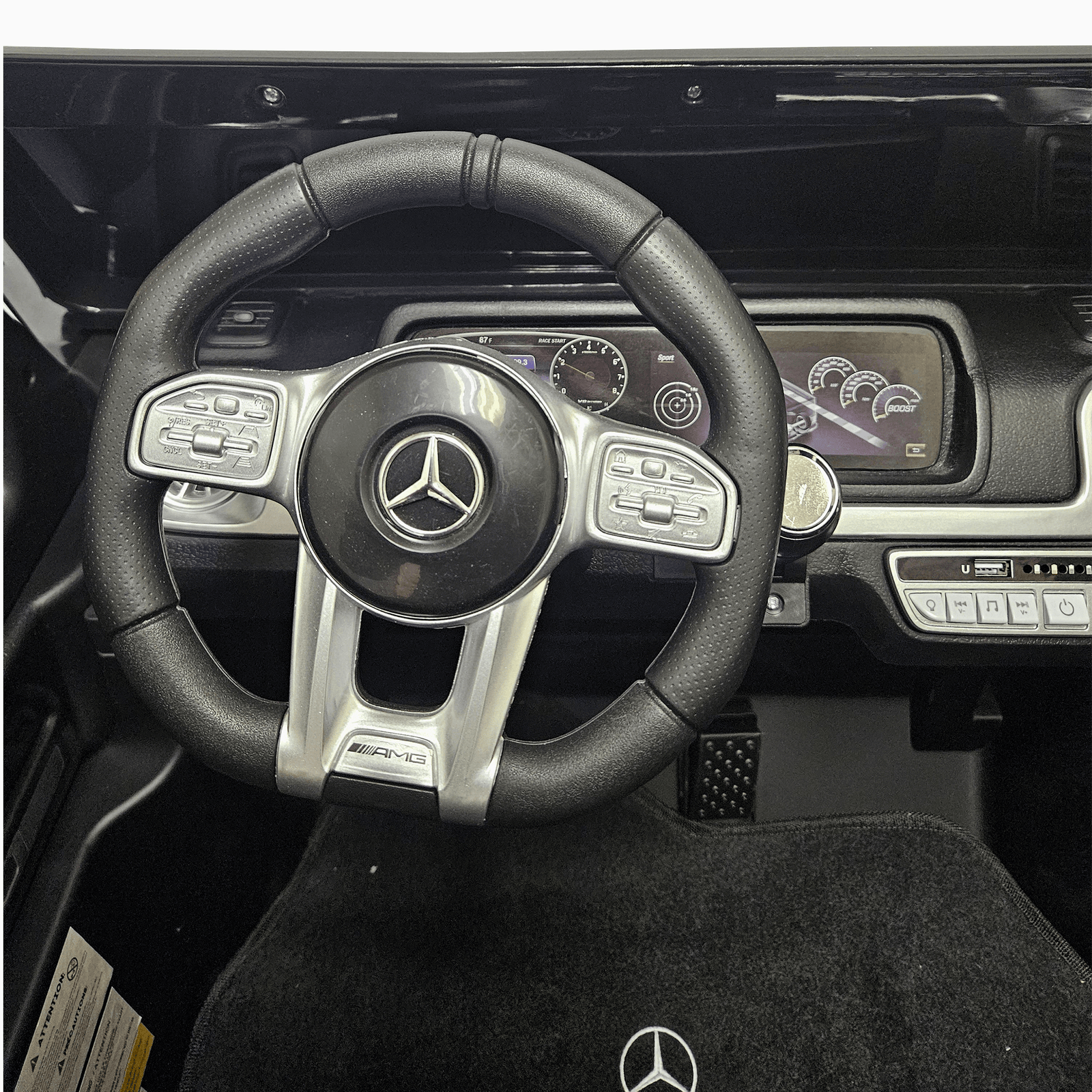 24V Exclusive Matte Black Mercedes Benz G63 2-Seater 4x4 Kids' Ride-on SUV W/ EVA Wheels, Leather Seats, Light-up Logo, BT & RC.