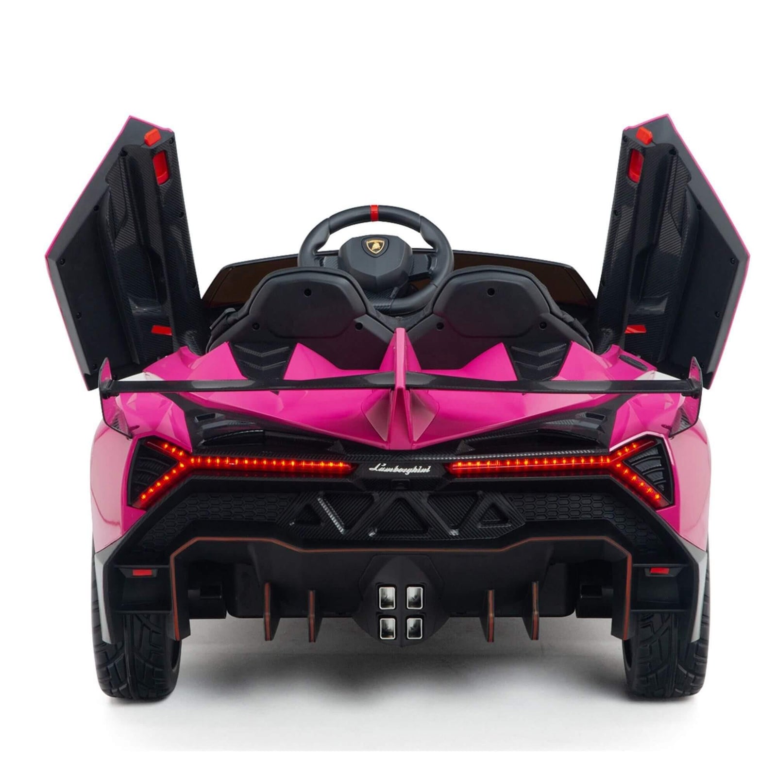 12V Pink Lamborghini Veneno 4X4 Limited Edition Ride-on Car W/ EVA Rubber Wheels, Bluetooth & RC.